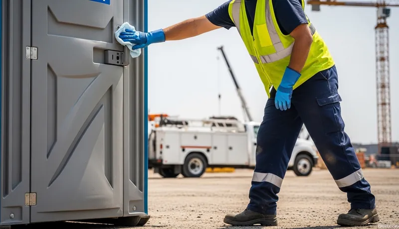 Porta potty on a West Texas oil field